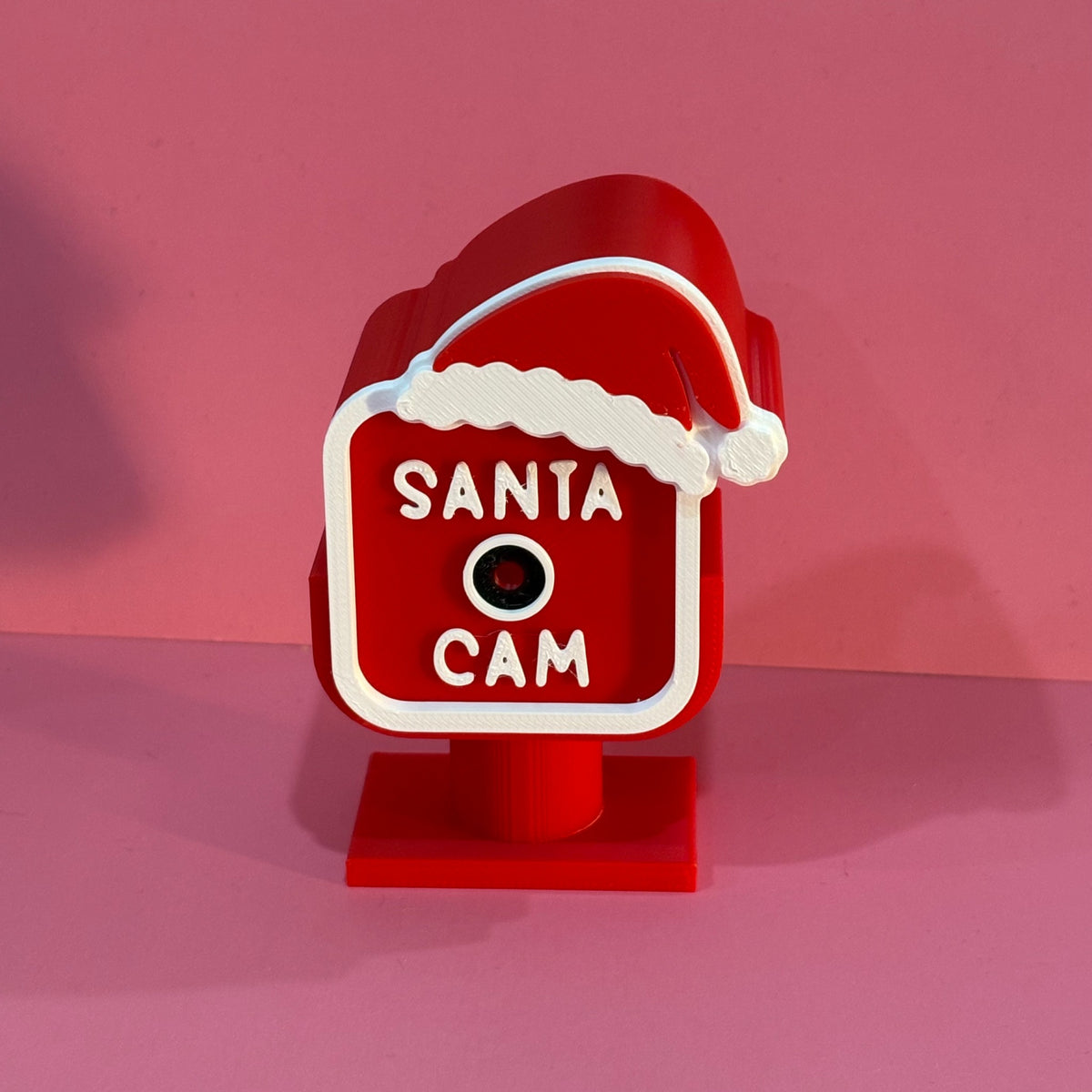 Personalised Santa Cam Christmas elf accessory in red and white