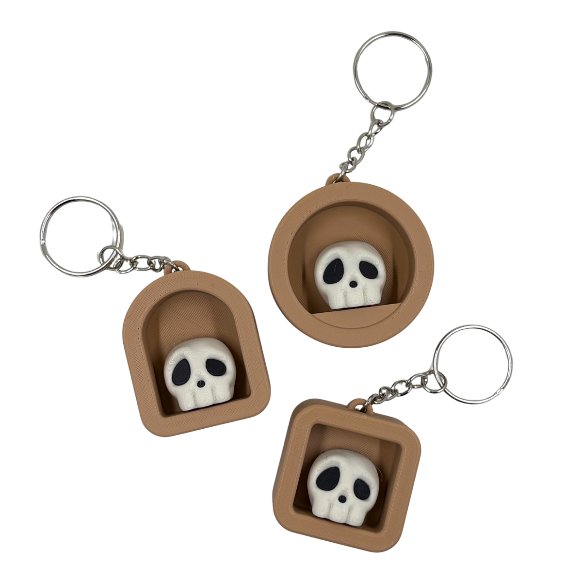Mini Skull Book Nook Keyring | Gothic 3D Printed Bookish Keychain
