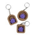 Mini Crystal Book Nook Keyring | Fantasy 3D Printed Bookish Keychain