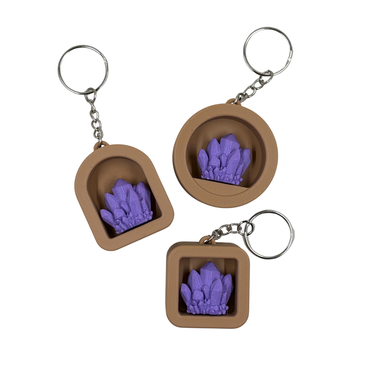 Mini Crystal Book Nook Keyring | Fantasy 3D Printed Bookish Keychain