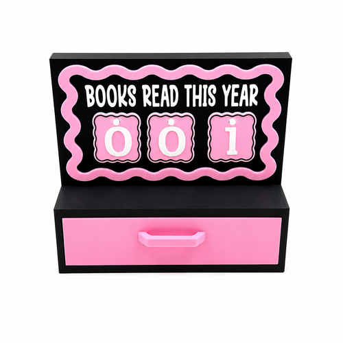 Books Read This Year Counter | Book Tracker Pink, Black & White