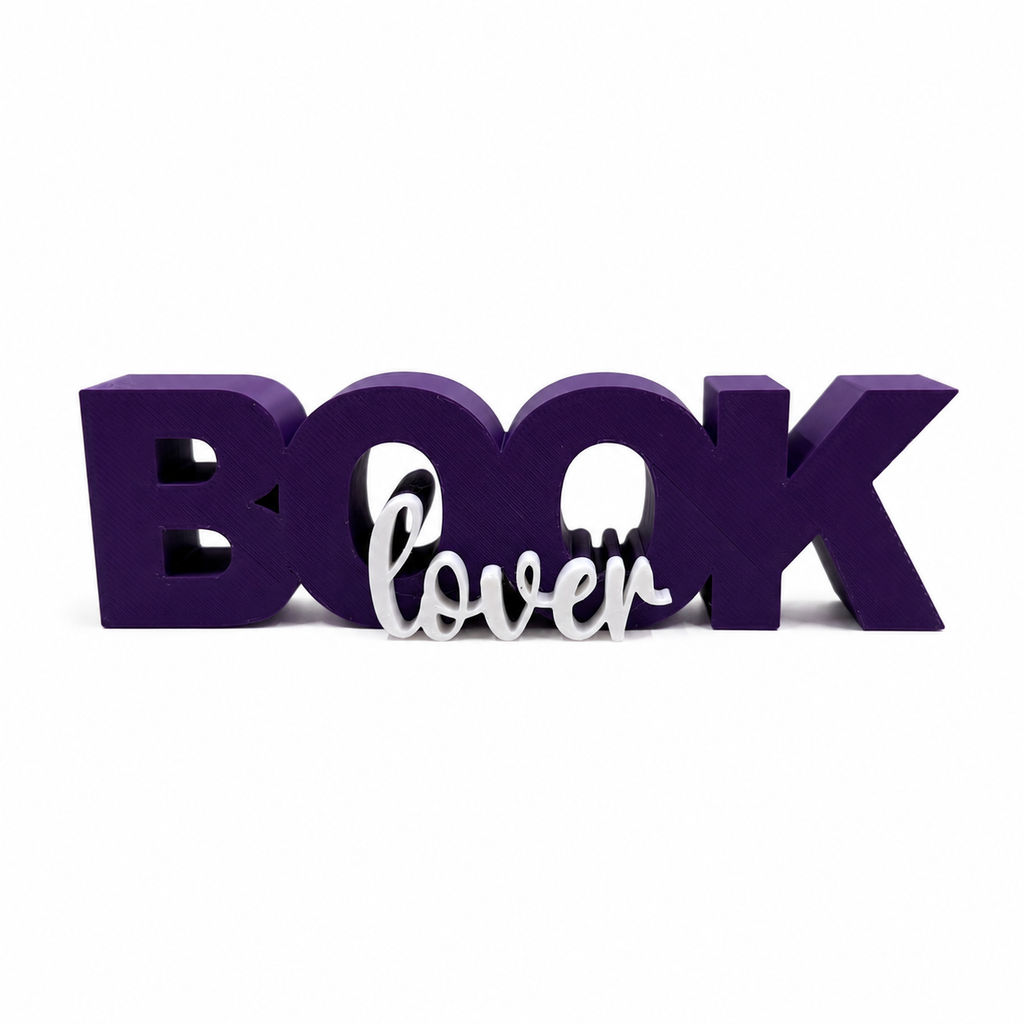 Book Lover 3D Printed Shelf Sign | Bookish Bookshelf Decor