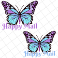 Butterfly Happy Mail Stickers | Glossy Die Cut Packaging Stickers