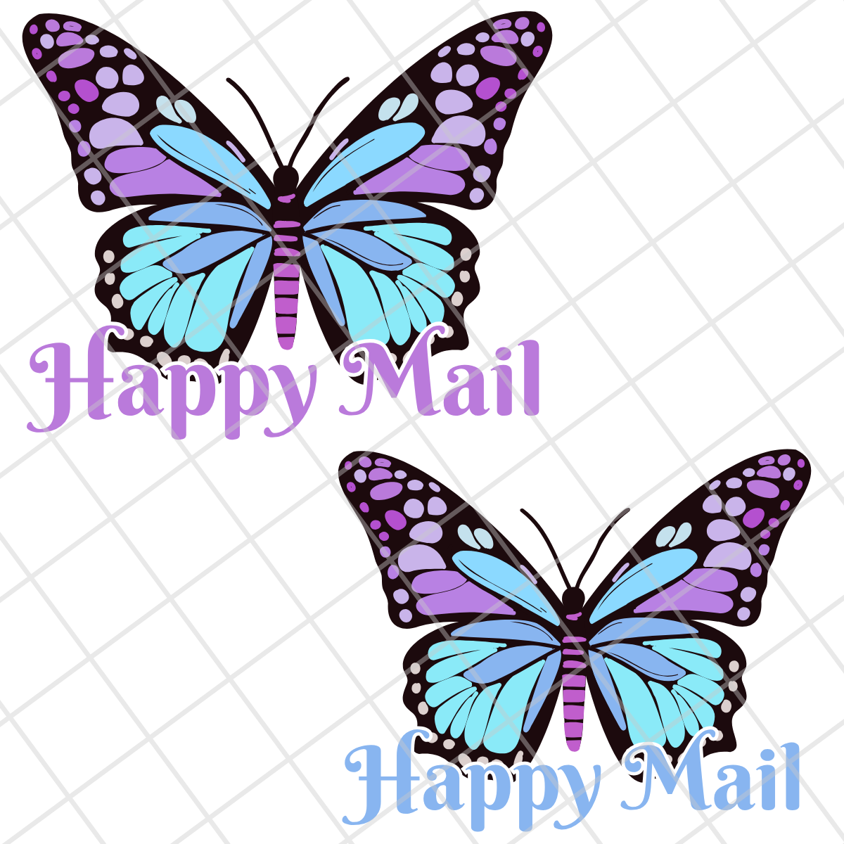 Butterfly Happy Mail Stickers | Glossy Die Cut Packaging Stickers
