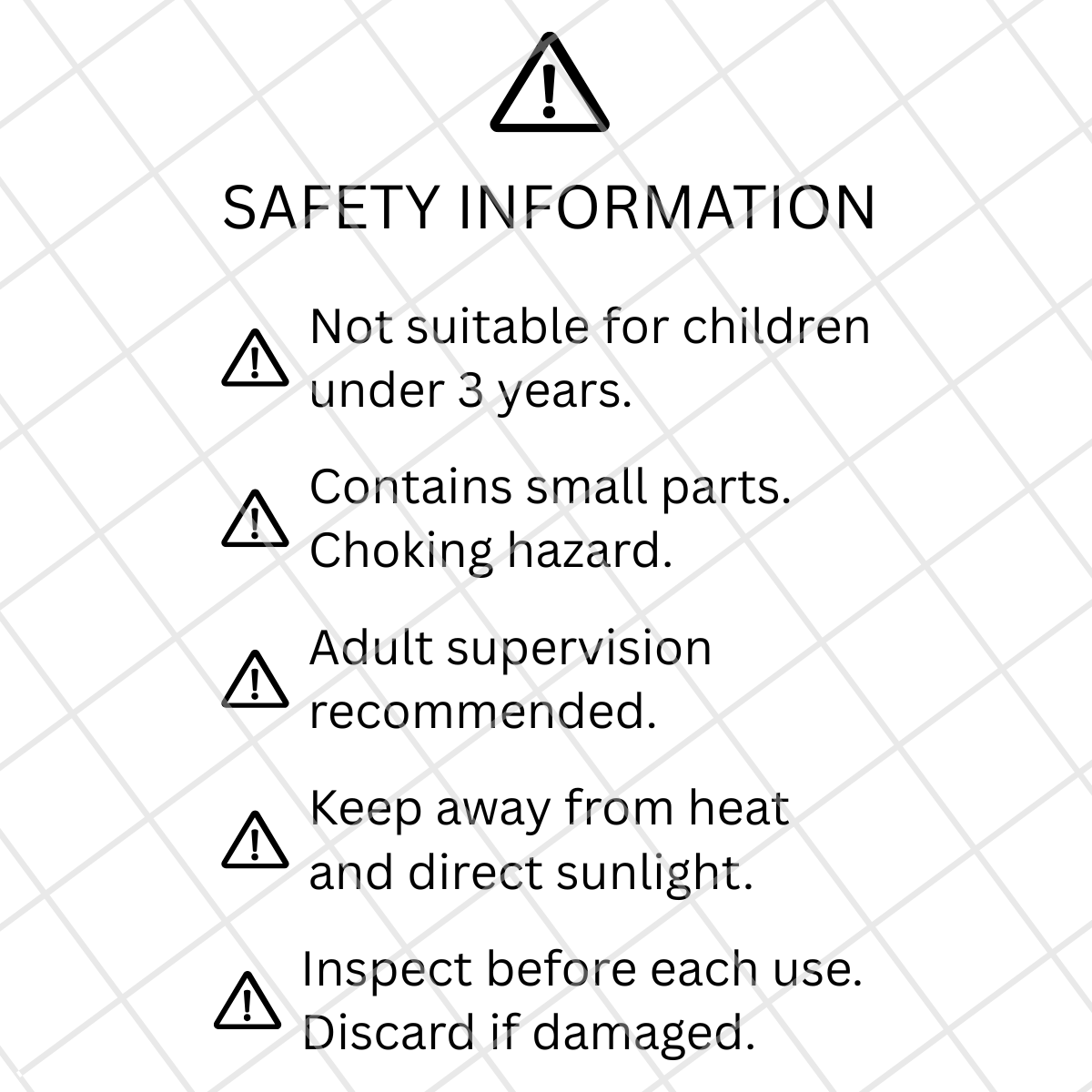 Safety Information Stickers | 3D Print Safety Labels | 19 Per Sheet