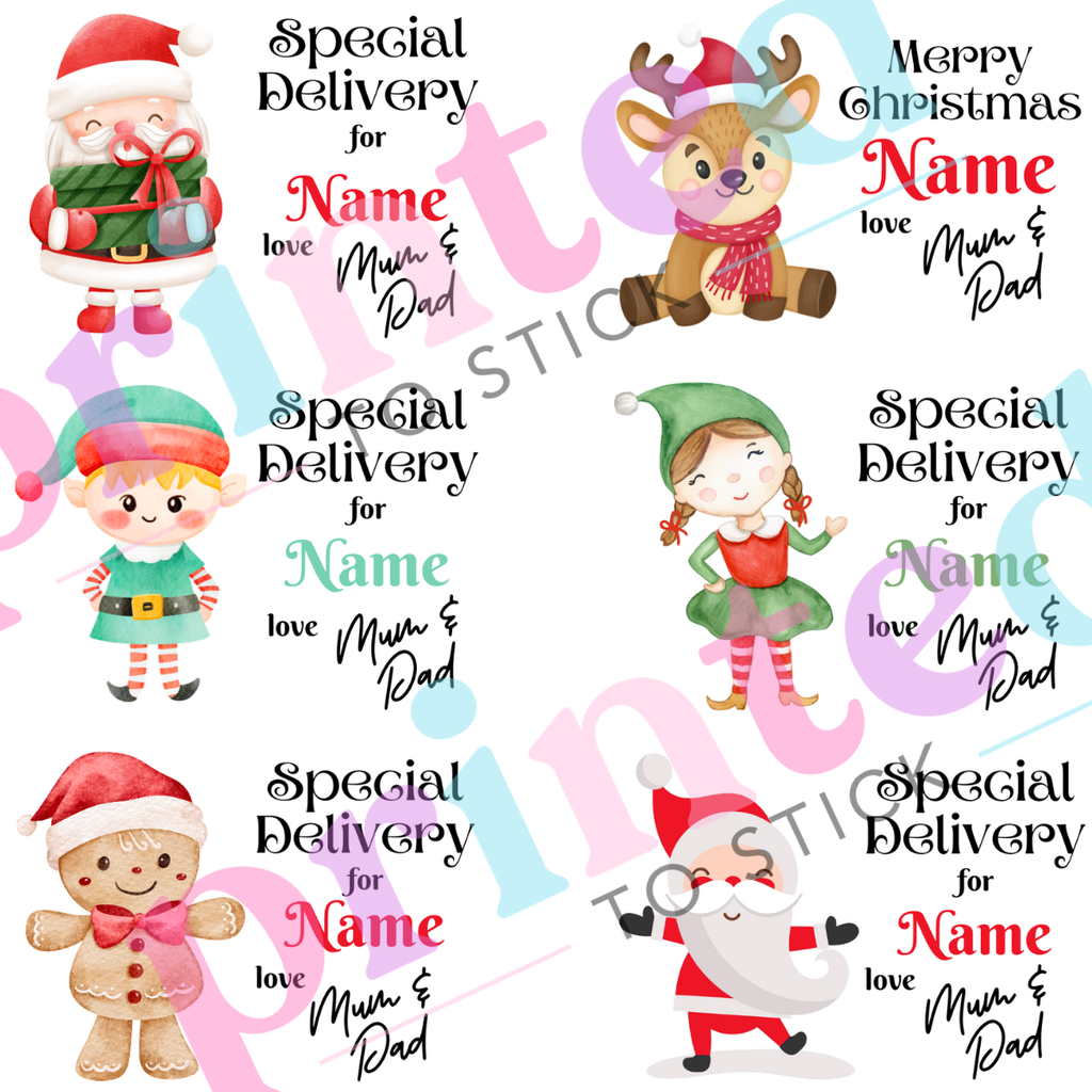 Personalised Christmas Gift Stickers Mum & Dad | Printed To Stick