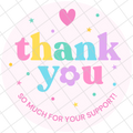 Round Thank You Stickers | 1.5" Glossy Labels | 24 Stickers Per Sheet