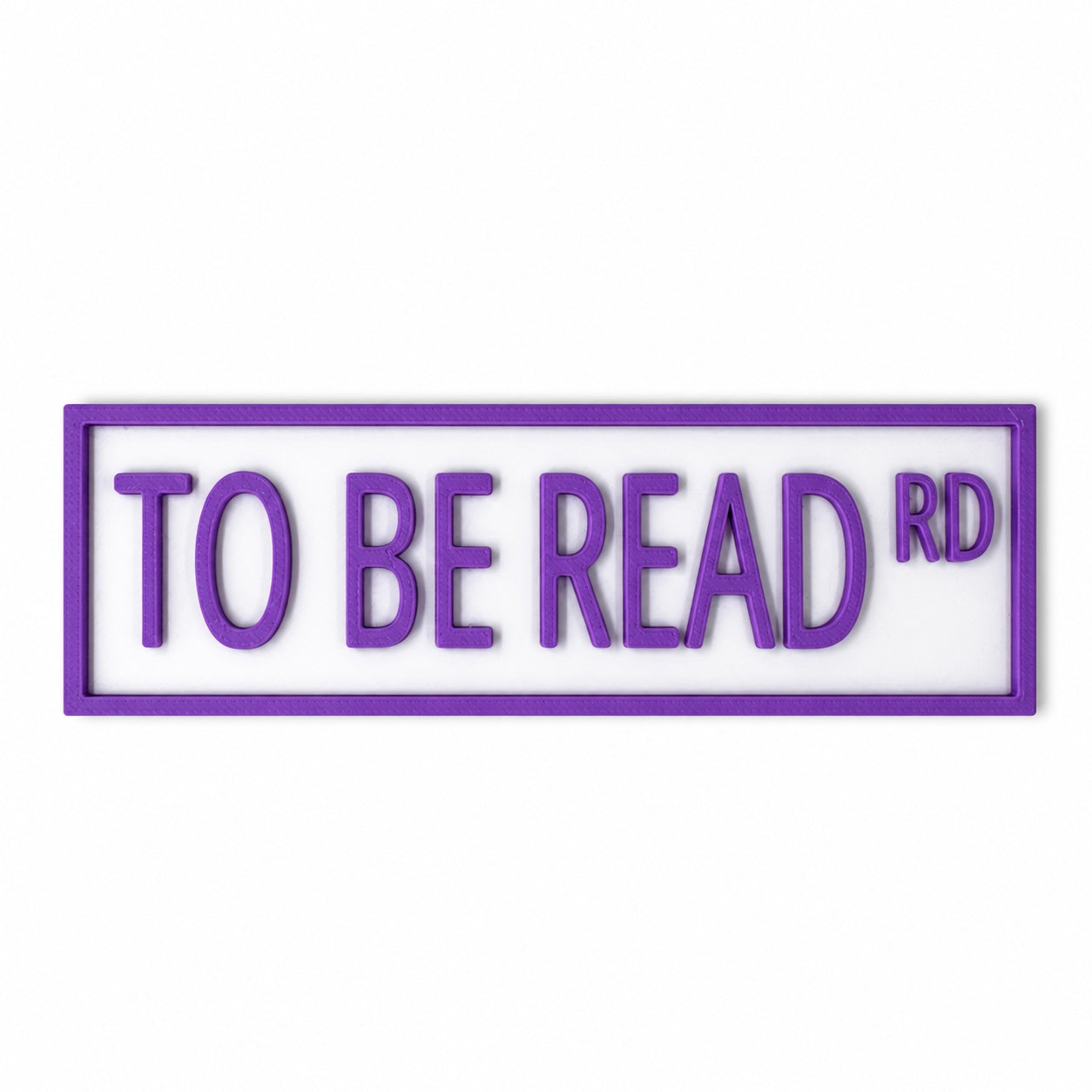 To Be Read Road (TBR) Street Sign | 3D Printed Bookshelf Decor